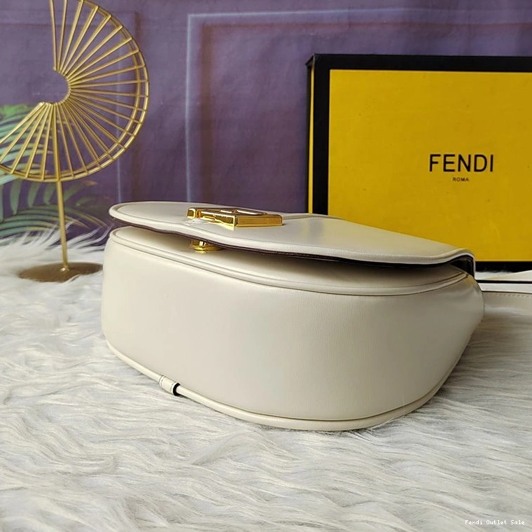 Affordable Leather Calf In C'mon White Medium Fendi Bag 0715